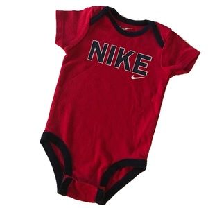 ⭐️ Nike 6/9 mo red and navy cotton onesie
